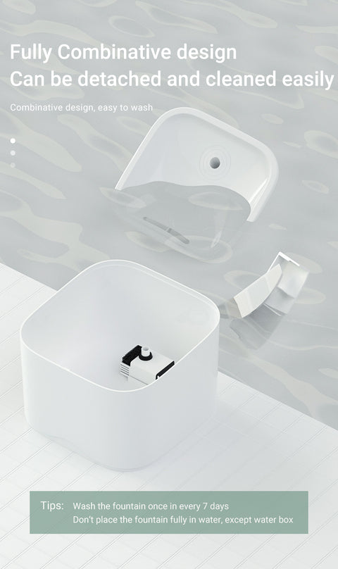 SYMPLEE DU2L-WS Smart Pet Water Fountain chytrá fontána pro kočky a psy s možností ovládání přes mobilní aplikaci, WiFi, 2,5L