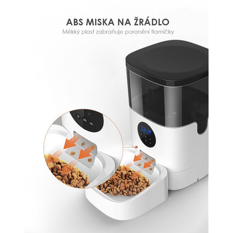 SYMPLEE DU4L-K automatický dávkovač krmiva pro psy a kočky, 4 l, notifikace pomocí vašeho hlasu