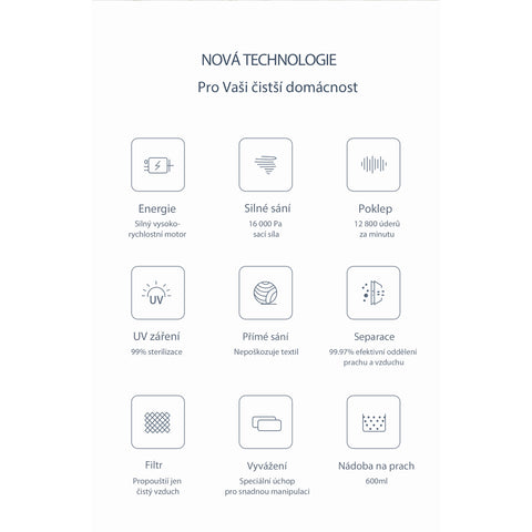 MERICARE LW-P1003 ruční antibakteriální vysavač s UV lampou