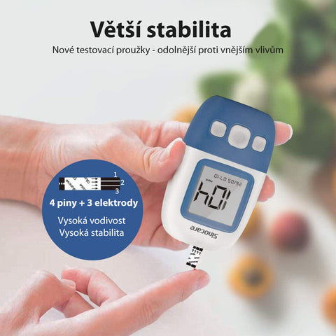 SINOCARE glukometr Safe AQ Angel, 25 proužků, 25 lancet, odběrové pero, taštička