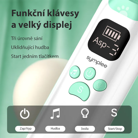 MERICARE KA1001 dětská elektrická odsávačka hlenů, velmi tichá, silné sání, uklidňující hudba, LCD displej, nabíjení USB