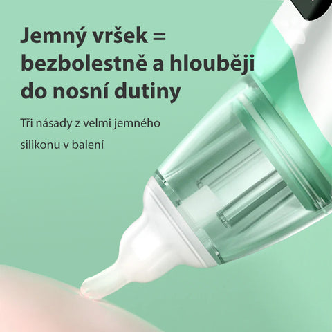 MERICARE KA1001 dětská elektrická odsávačka hlenů, velmi tichá, silné sání, uklidňující hudba, LCD displej, nabíjení USB