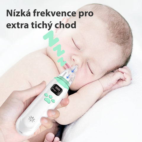 MERICARE KA1001 dětská elektrická odsávačka hlenů, velmi tichá, silné sání, uklidňující hudba, LCD displej, nabíjení USB
