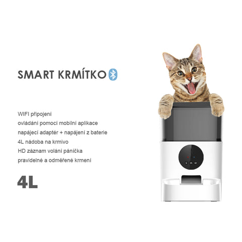 SYMPLEE DU4L-W chytrý dávkovač krmiva pro psy a kočky s ovládáním přes mobilní aplikaci, WiFi, 4l